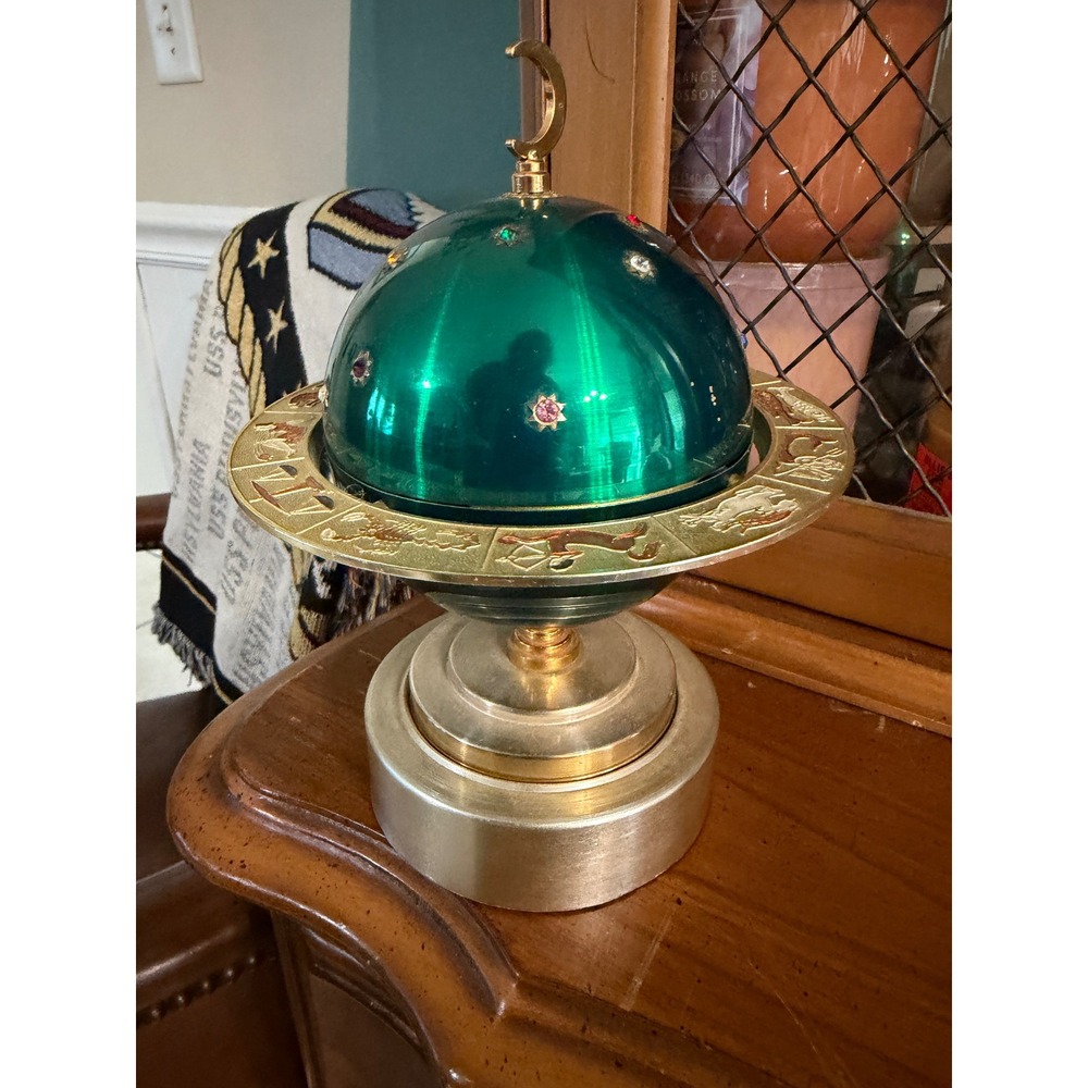 Vintage Mid Century Zodiac Cigarette Dispenser Music Box Celestial Astrology